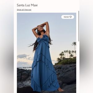 Free People Santa Luz Maxi Dress size small in Blackbird Blue